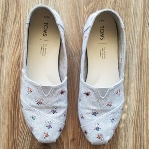 Toms Classic Canvas Slip On Embroidered Bugs